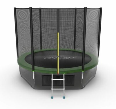 Картинка 4 - EVO JUMP External 10ft (Green) + Lower net. Батут с внешней сеткой и лестницей, диаметр 10ft (зеленый) + нижняя сеть.