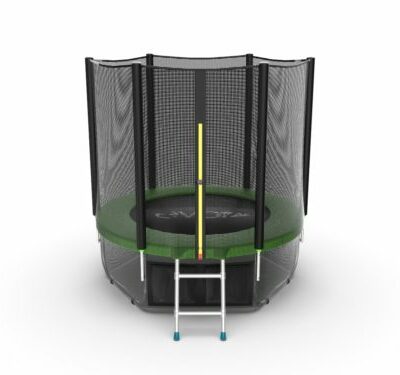 Картинка 9 - EVO JUMP External 6ft (Green) + Lower net. Батут с внешней сеткой и лестницей, диаметр 6ft (зеленый) + нижняя сеть.