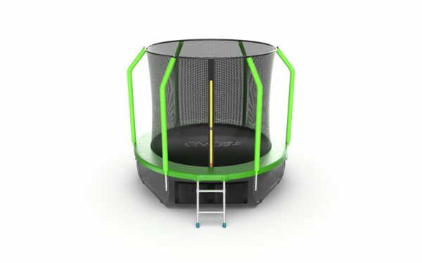 Картинка 3 - EVO JUMP Cosmo 8ft (Green) + Lower net. Батут с внутренней сеткой и лестницей, диаметр 8ft (зеленый) + нижняя сеть.