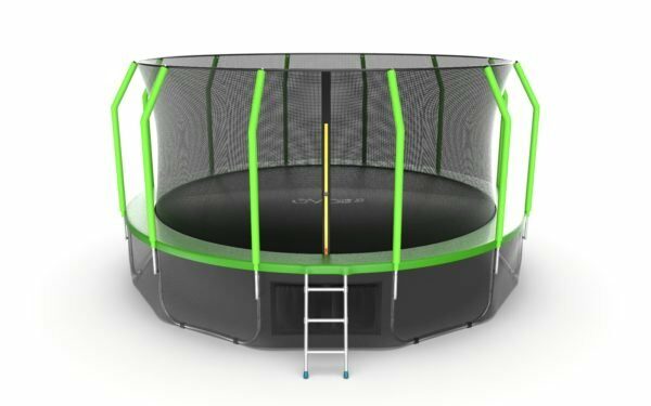 Картинка 3 - EVO JUMP Cosmo 16ft (Green) + Lower net. Батут с внутренней сеткой и лестницей, диаметр 16ft (зеленый) + нижняя сеть.