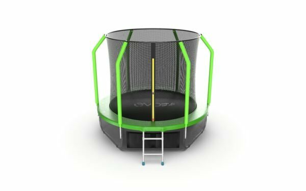 Картинка 3 - EVO JUMP Cosmo 8ft (Green) + Lower net. Батут с внутренней сеткой и лестницей, диаметр 8ft (зеленый) + нижняя сеть.