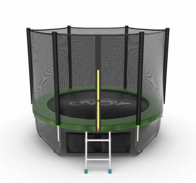 Картинка 31 - EVO JUMP External 10ft (Green) + Lower net. Батут с внешней сеткой и лестницей, диаметр 10ft (зеленый/синий) + нижняя сеть.