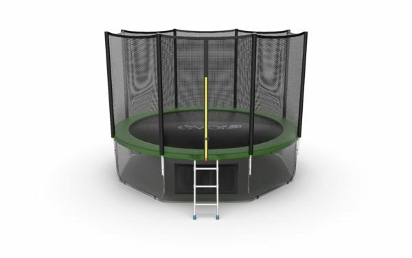 Картинка 3 - EVO JUMP External 12ft (Green) + Lower net. Батут с внешней сеткой и лестницей, диаметр 12ft (зеленый/синий) + нижняя сеть.