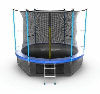 Картинка 42 - EVO JUMP Internal 10ft (Blue) + Lower net. Батут с внутренней сеткой и лестницей, диаметр 10ft (синий/зелёный) + нижняя сеть.