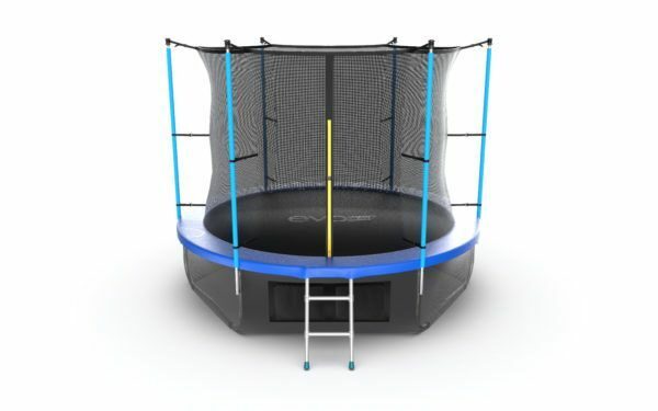 Картинка 3 - EVO JUMP Internal 10ft (Blue) + Lower net. Батут с внутренней сеткой и лестницей, диаметр 10ft (синий/зелёный) + нижняя сеть.